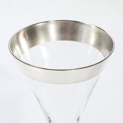 Dorothy Thorpe Set of Six Silver Gilt Rimmed Martini Glasses by Dorothy Thorpe