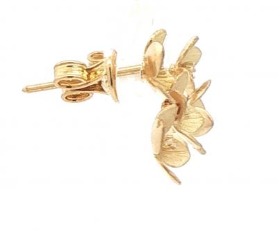 Double Flower Earrings with Diamonds 18 karat Gold