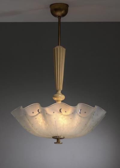 Double shaded frosted glass pendant