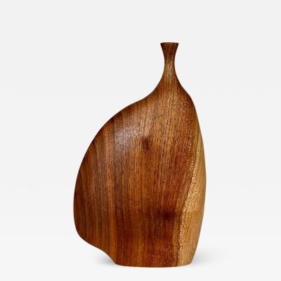 Doug Ayers Doug Ayers Signed Carved Turned Wood Weed Vase