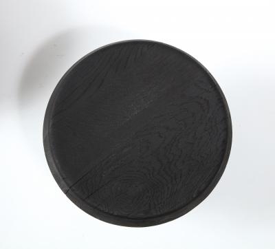 Douglas Mont Petite Charcoal Burnt Oak Tripod Stool by Douglas Mont for Facto Atelier Paris