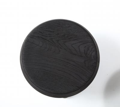 Douglas Mont Petite Charcoal Burnt Oak Tripod Stool by Douglas Mont for Facto Atelier Paris