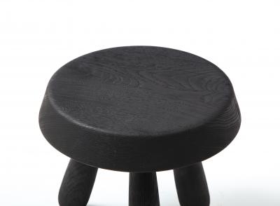 Douglas Mont Petite Charcoal Burnt Oak Tripod Stool by Douglas Mont for Facto Atelier Paris