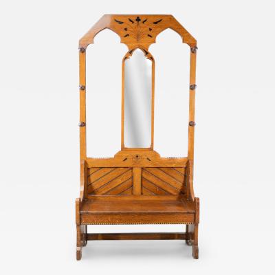 Dr C Dresser Style Of Aesthetic Movement Oak Hallstand with Floral Decoration