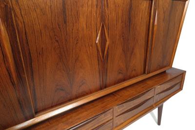 Dramatic Scandinavian Rosewood Credenza Sideboard