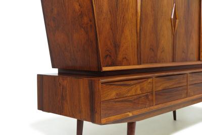 Dramatic Scandinavian Rosewood Credenza Sideboard