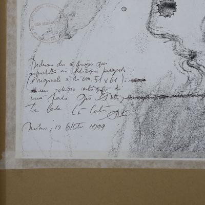 Drawing in Pencil by Gio Ponti Italy 1950s