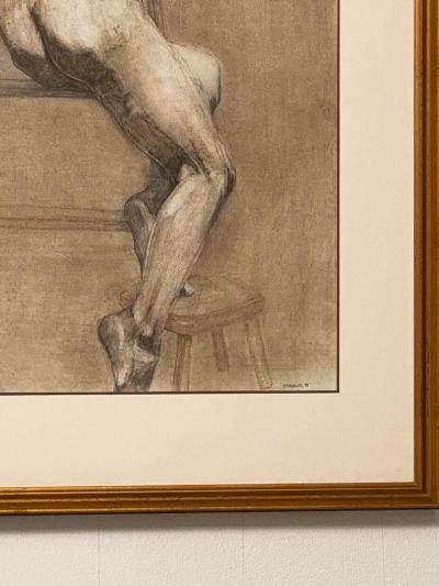 Drawing of a Seated Female Nude American 20th Century