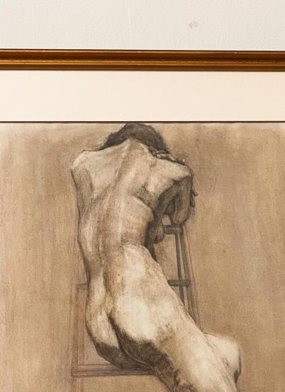 Drawing of a Seated Female Nude American 20th Century