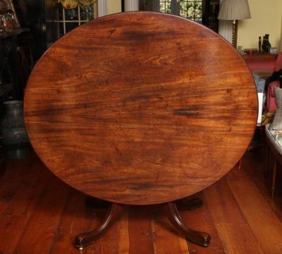 Drawn George III Oval Mahogany Tilt Top Breakfast Table