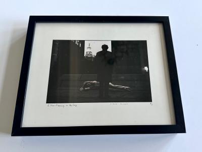 Duane Michals Framed Editioned Photograph A Man Dreaming in the City by Duane Michals