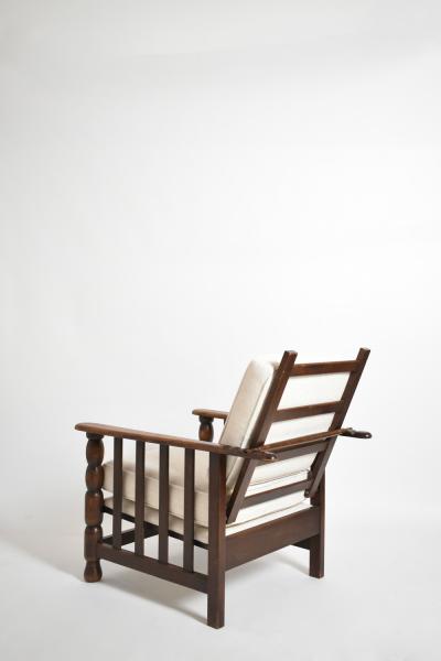 Dudouyt style oak armchair 1940s 