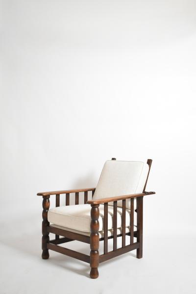 Dudouyt style oak armchair 1940s 