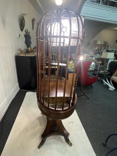 Duncan Phyfe ANTIQUE MAHOGANY DUNCAN PHYFE STYLE BIRDCAGE PLANTER