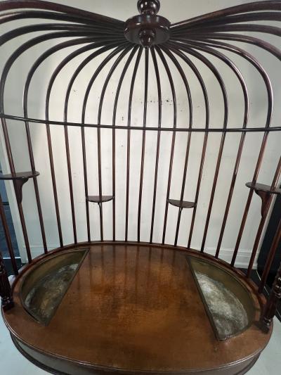 Duncan Phyfe ANTIQUE MAHOGANY DUNCAN PHYFE STYLE BIRDCAGE PLANTER