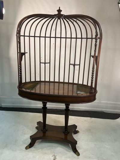 Duncan Phyfe ANTIQUE MAHOGANY DUNCAN PHYFE STYLE BIRDCAGE PLANTER