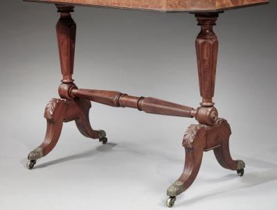 Duncan Phyfe FEDERAL MAHOGANY AND MAHOGANY VENEER CARD TABLE