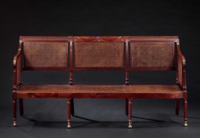 Duncan Phyfe Federal Scroll Back Caned Sofa