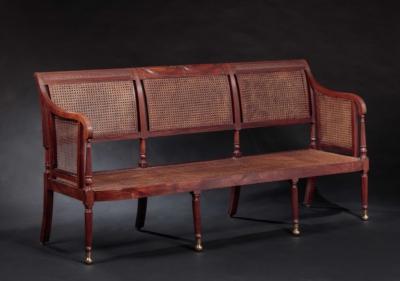 Duncan Phyfe Federal Scroll Back Caned Sofa