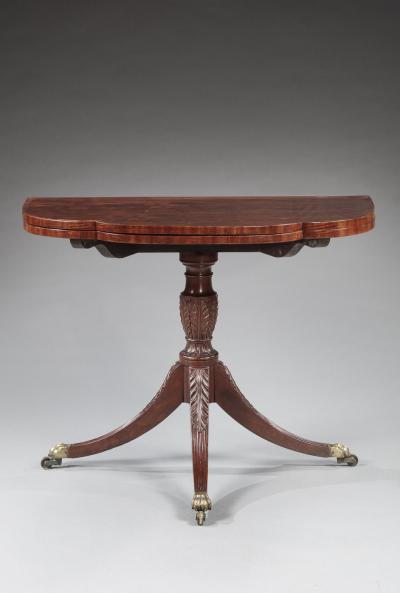 Duncan Phyfe PAIR OF TRICK LEG CARD TABLES