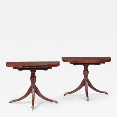 Duncan Phyfe PAIR OF TRICK LEG CARD TABLES