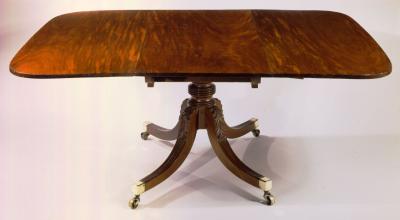 Duncan Phyfe Sheraton Carved Mahogany Dining Table