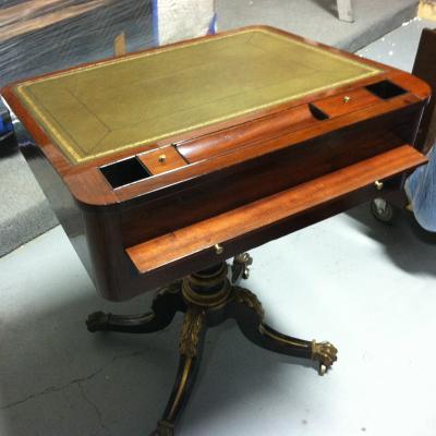 Duncan Phyfe Slant Top Pedestal Desk