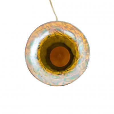 Durand American Victorian Durand Green Iridescent Glass Table Lamps