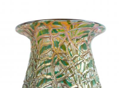 Durand American Victorian Durand Green Iridescent Glass Table Lamps