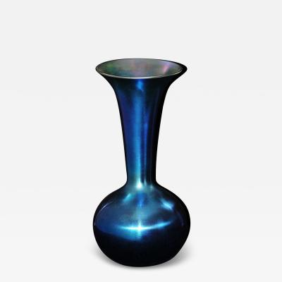 Durand Durand Cobalt Blue Iridescent Monument Trumpet Vase