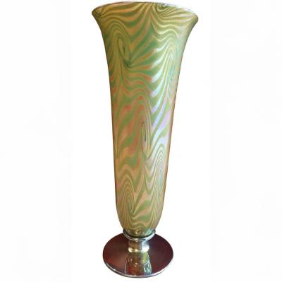 Durand Durand King Tut Trumpet Iridescent Glass Vase