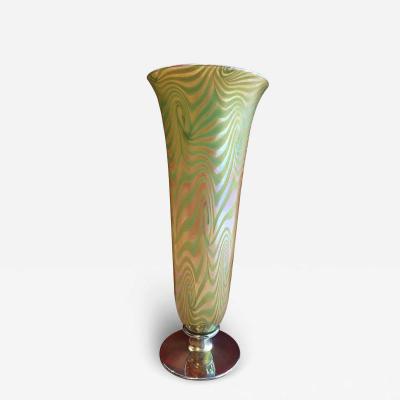 Durand Durand King Tut Trumpet Iridescent Glass Vase