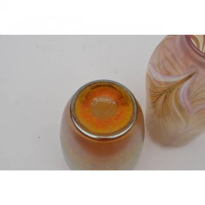 Durand Two Rare Art Glass Vases by Durand