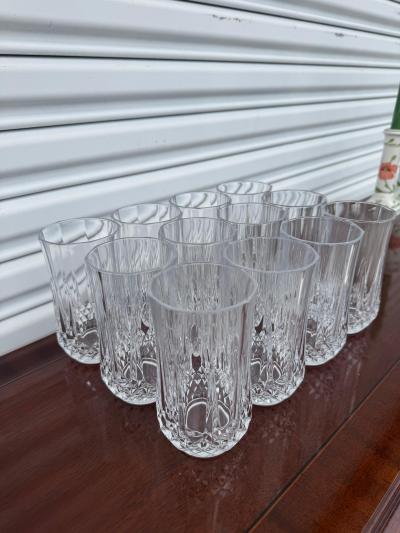 Durand Vtg Crystal DArques Durand Long Champ 10oz Water Glass Tumbler