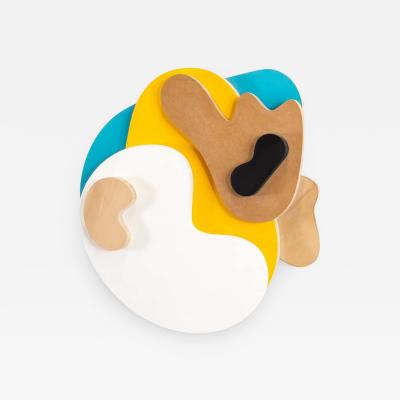 Dustin Cook A happy little accident wall relief comprised of coloured odd rounded shapes