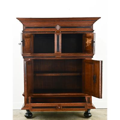 Dutch 18th Century Oak Ebonized Armoire