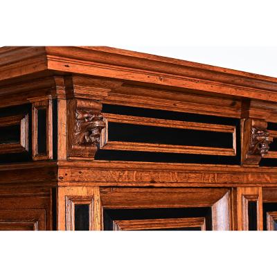 Dutch 18th Century Oak and Ebony Kussenkast