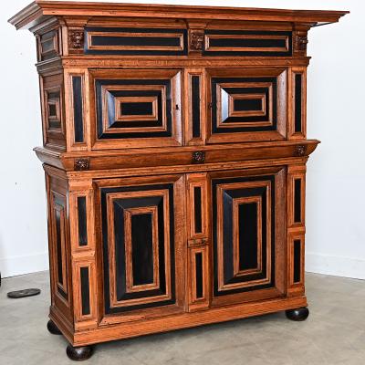 Dutch 18th Century Oak and Ebony Kussenkast