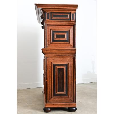 Dutch 18th Century Oak and Ebony Kussenkast