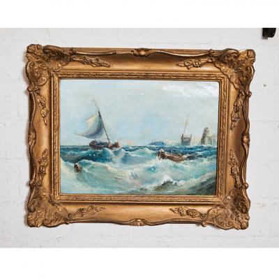 Dutch 19th C Seascape Painting