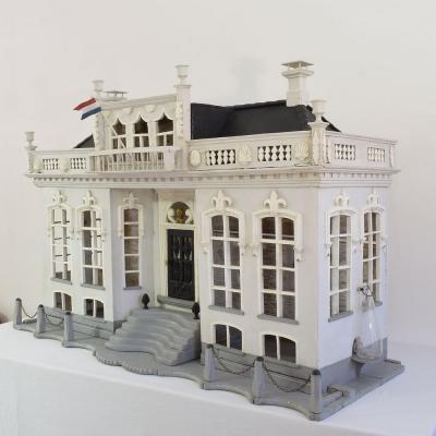 Dutch 19th Century Folk Art Architectural Miniature Mansion Pigeon Birdcage