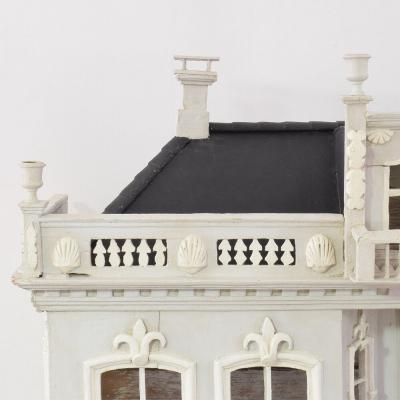 Dutch 19th Century Folk Art Architectural Miniature Mansion Pigeon Birdcage