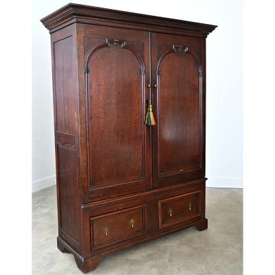 Dutch 19th Century Oak Armoire or Wardrobe