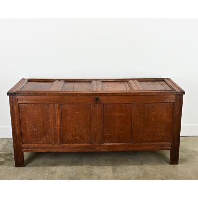 Dutch 19th Century Oak Paneled Coffer