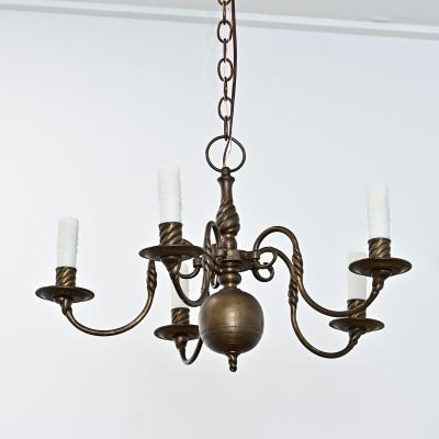Dutch 19th Century Petite Brass Chandelier