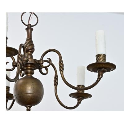 Dutch 19th Century Petite Brass Chandelier