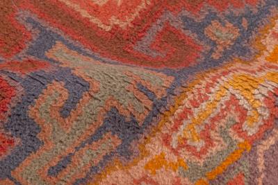 Dutch Art Deco Purple Beige Burgundy Orange Hand Knotted Rug by Jaap Gidding