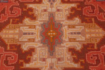 Dutch Art Deco Purple Beige Burgundy Orange Hand Knotted Rug by Jaap Gidding