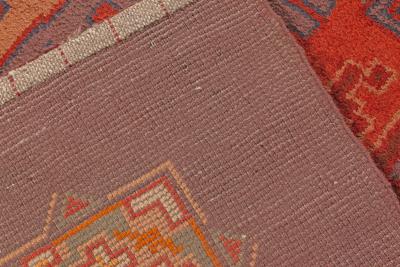 Dutch Art Deco Purple Beige Burgundy Orange Hand Knotted Rug by Jaap Gidding