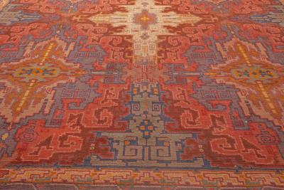 Dutch Art Deco Purple Beige Burgundy Orange Hand Knotted Rug by Jaap Gidding